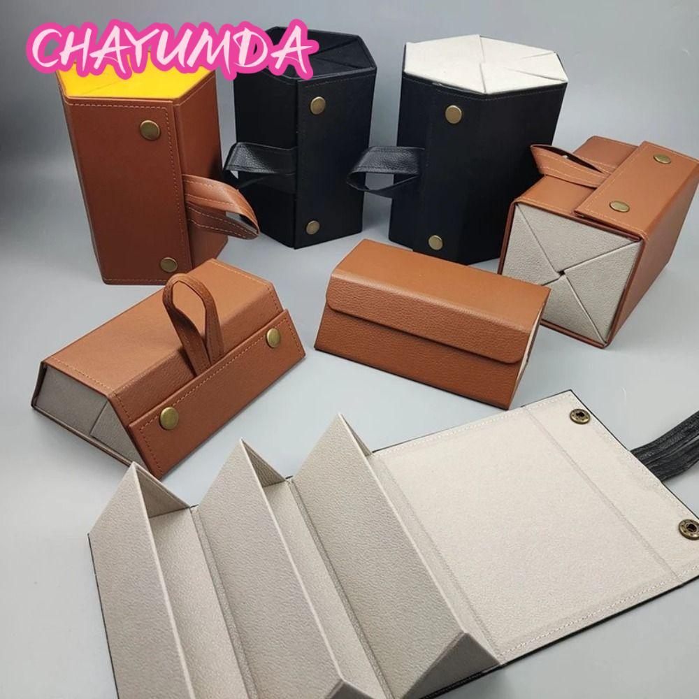 CHAYUMDA Kính Tổ Chức, Kính Mắt Gấp Da PU, Di Động Chất Lượng Cao 2 / 6 Lưới Kính Mắt Hộp Bảo Quản K