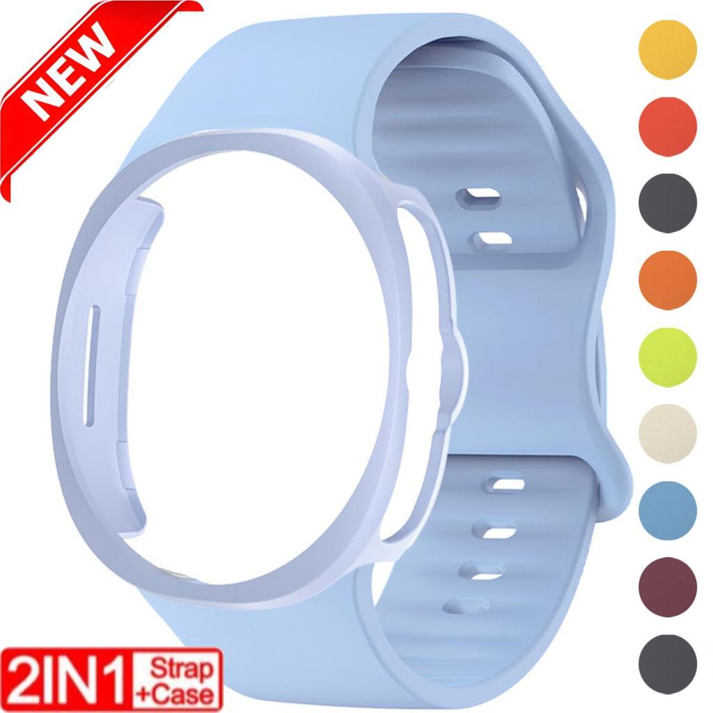 Ốp PC + Dây Đeo Silicon Cho Samsung Galaxy 8 Classic 46mm Watch 8 44mm 40mm Dây Thể Thao Mềm Cho Gal