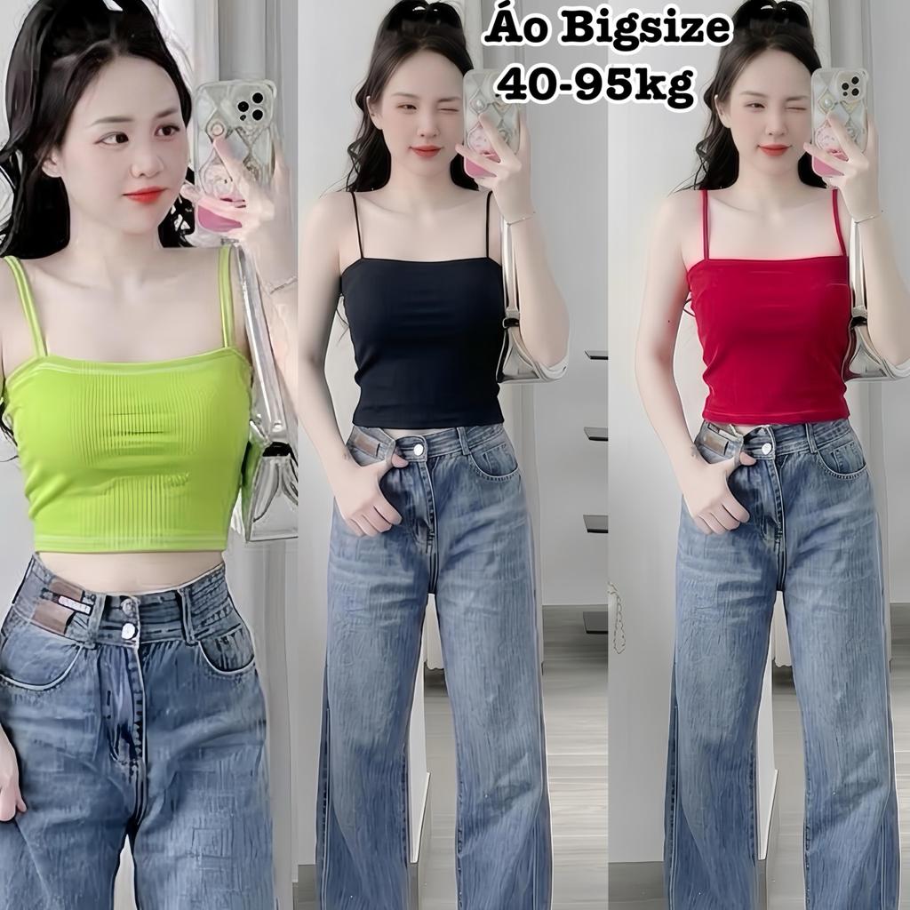 Áo Thun Dây Bún Co Giãn Tốt Dáng Dài Bigsize 2 Dây Nữ Form Ôm Tôn Dáng Chất Thun Mềm Mát, Dễ Phối Qu