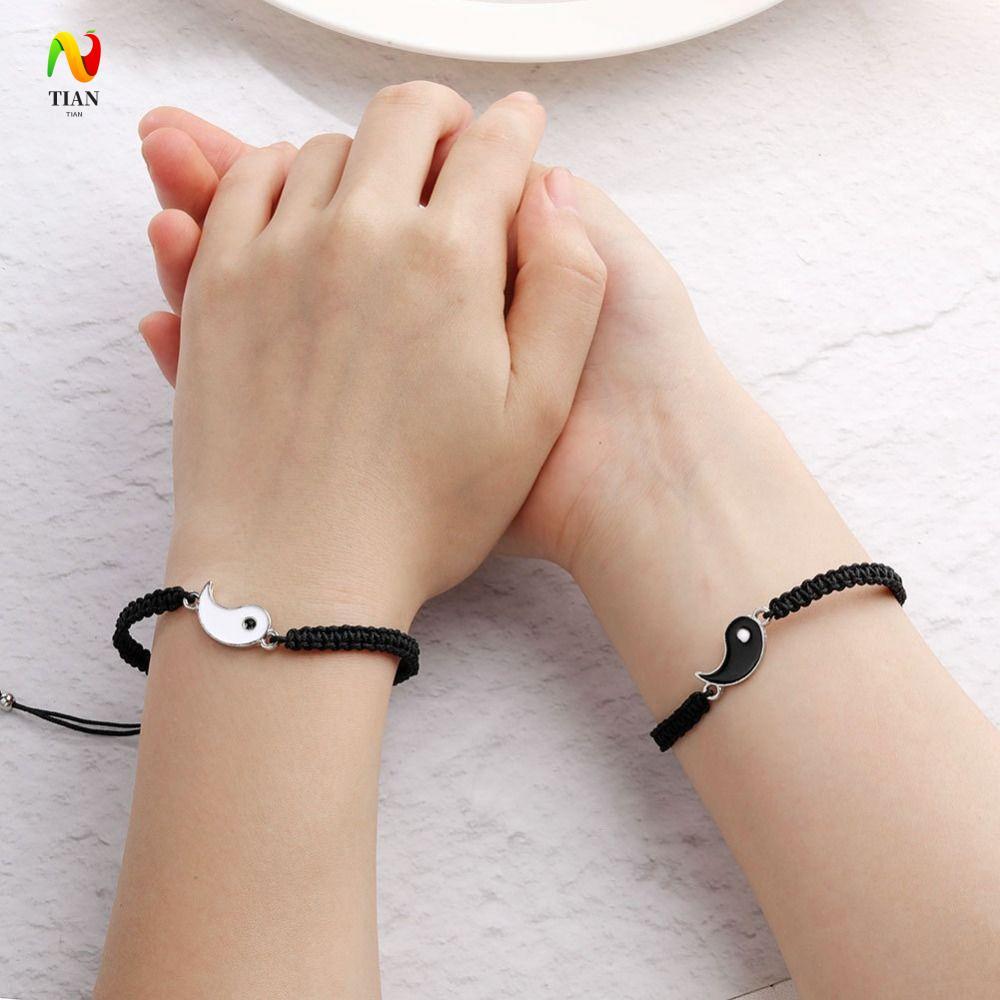 YÊU THÍCH IMPACT 1 Cặp Vòng Tay Taichi, Vòng Tay Bạn Taichi Đối Xứng Bagua, Thời Trang Handmade Cân 