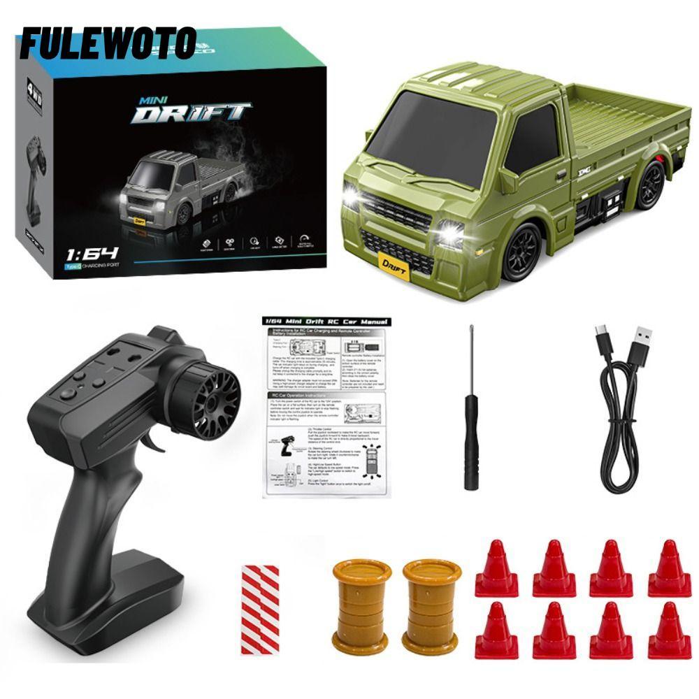 FILEWOTO RC Drift Car, Đèn LED Xe tải RC 1: 64 tốc độ cao, Sạc chất lượng cao 2.4G 4WD Mini RC Car D