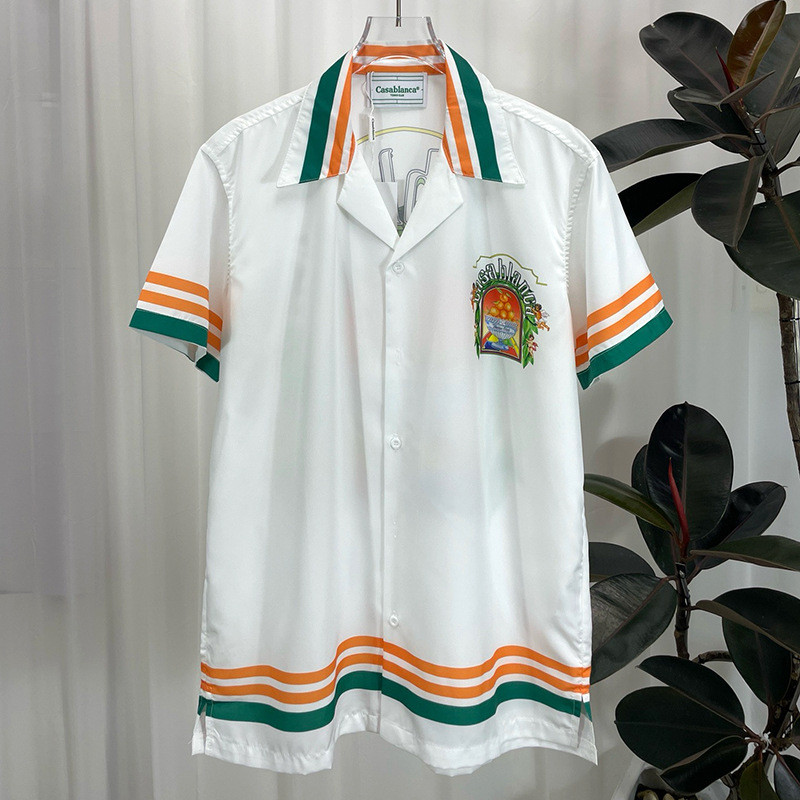 M6X3  CA Summer new fashion casual men's digital print short-sleeve shirt trendy men's shirt