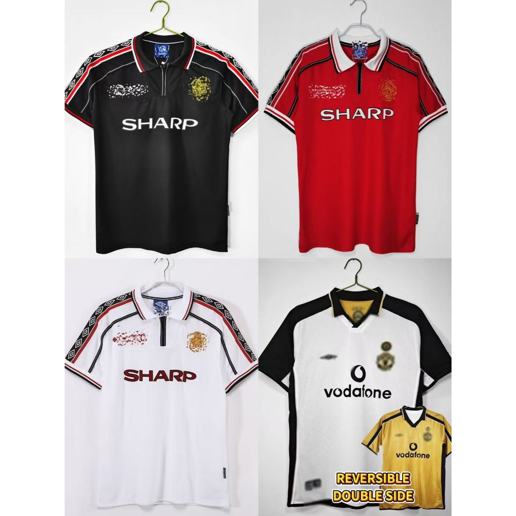 Bán Vintage 1998 MU Retro Jersey Cổ Điển Manchester United Bóng Đá Đồng Phục Thoáng Khí Bóng Đá Tee 