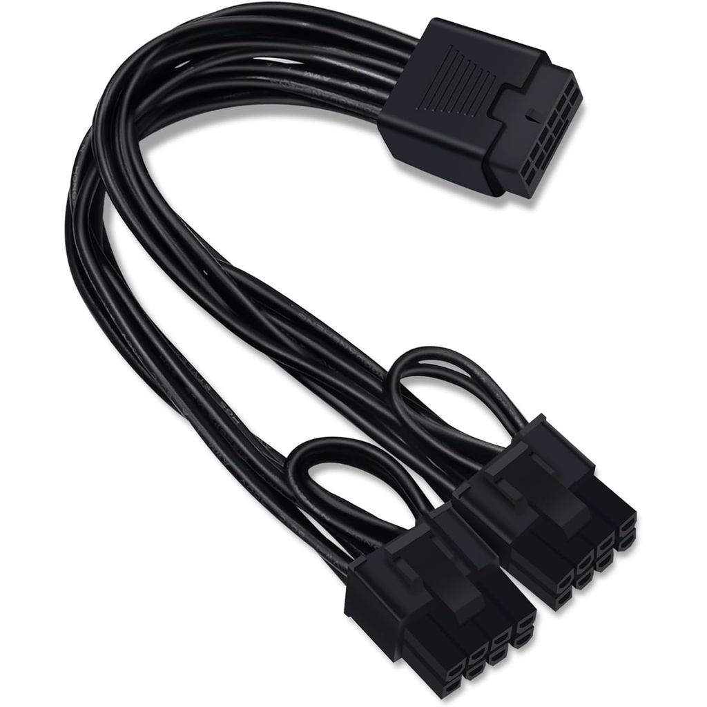 Cáp nối dài COMeap 12VHPWR, 16 Pin Nữ sang Dual 8 Pin (6 + 2) Cáp nguồn GPU chuyển đổi PCIe đực để c