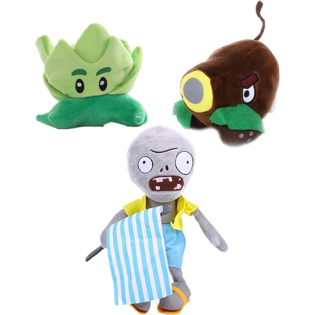 JHESAO 3 Cây Xà Phòng Và Zombies Sang Trọng Biểu Ngữ Zombies Đồ Chơi PVZ Sang Trọng 1 2 Nhồi Bông Mề