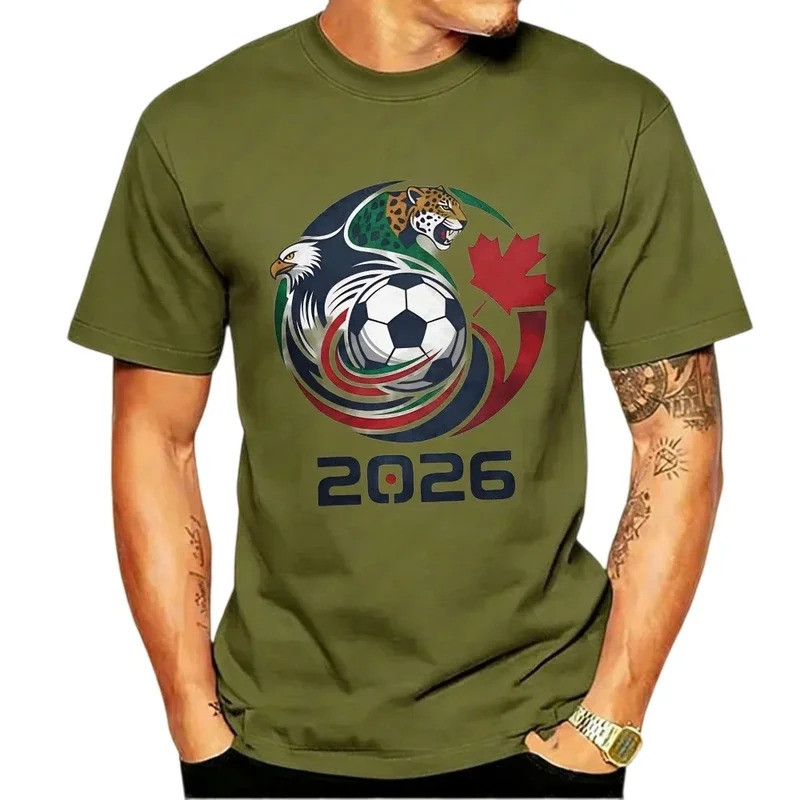 Áo thun thể thao nam 2026 USA Canada Mexico Áo thun bóng đá Eagle Jaguar Graphic Tee Người hâm mộ bóng đá Tay ngắn mùa hè tốt nhất
