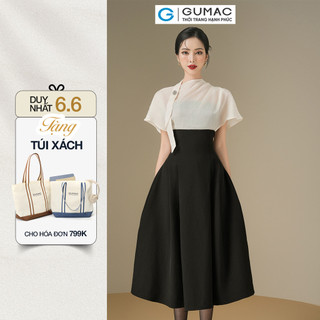 Đầm nữ GUMAC xòe phối voan  DE06032