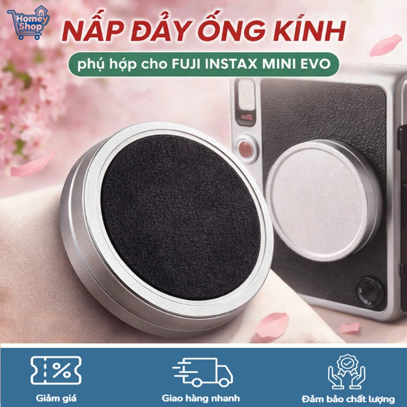 Nắp ống kính kim loại CNC cho Fujifilm Instax Mini EVO,lót nhung bảo vệ ống kính tối ưu-HomeyShop