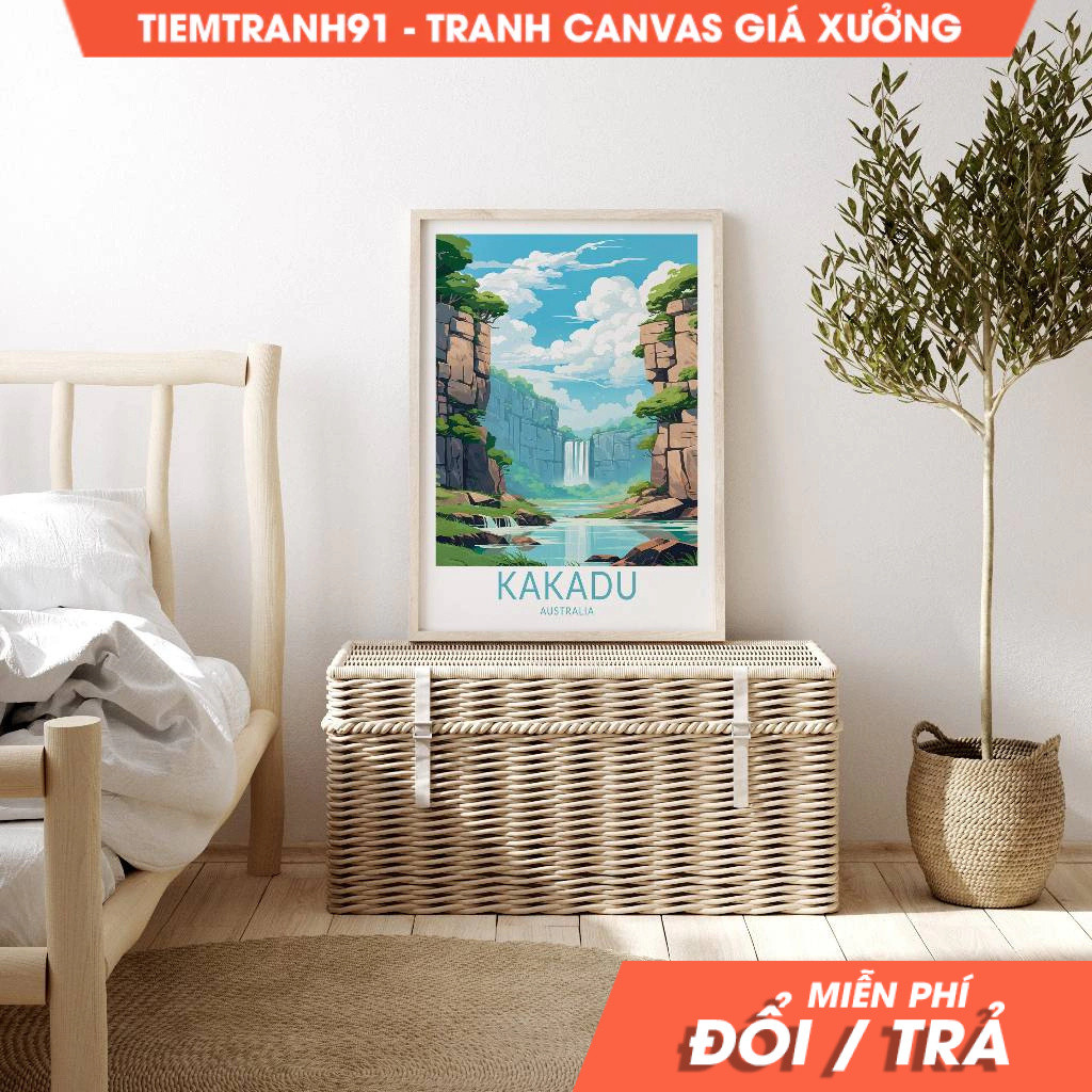 Tranh treo tường, Kakadu Australia Travel Art Poster, Kakadu Coastal Poster Home Decor Wall Art, Kak