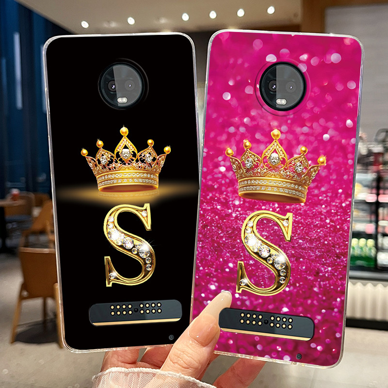Vỏ Cho Motorola Moto Z3 Play / Z4 Play Case Trong Suốt Mềm TPU Thời Trang Vương Miện Chữ Jelly Ốp đi
