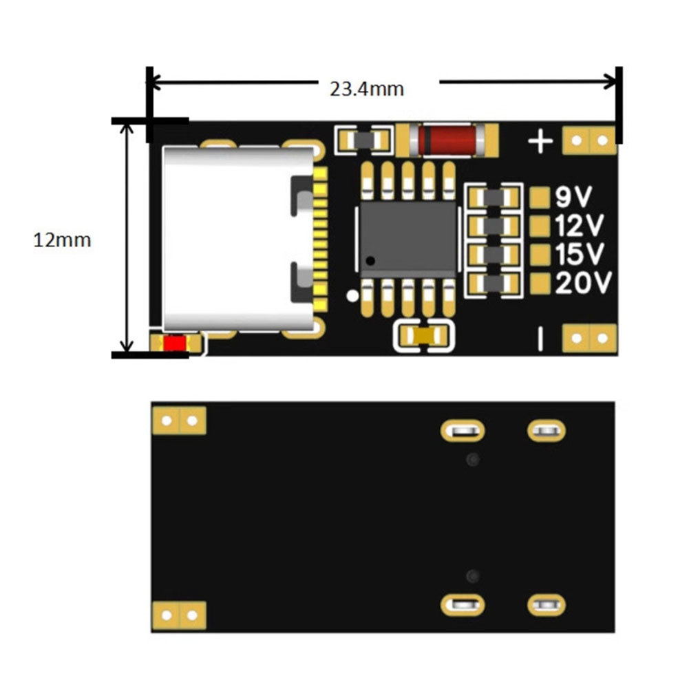 [HERPEVN]PD QC Trigger Board Supports PD And QC Protocols Converts Chargers To DC Power[Ready stock]