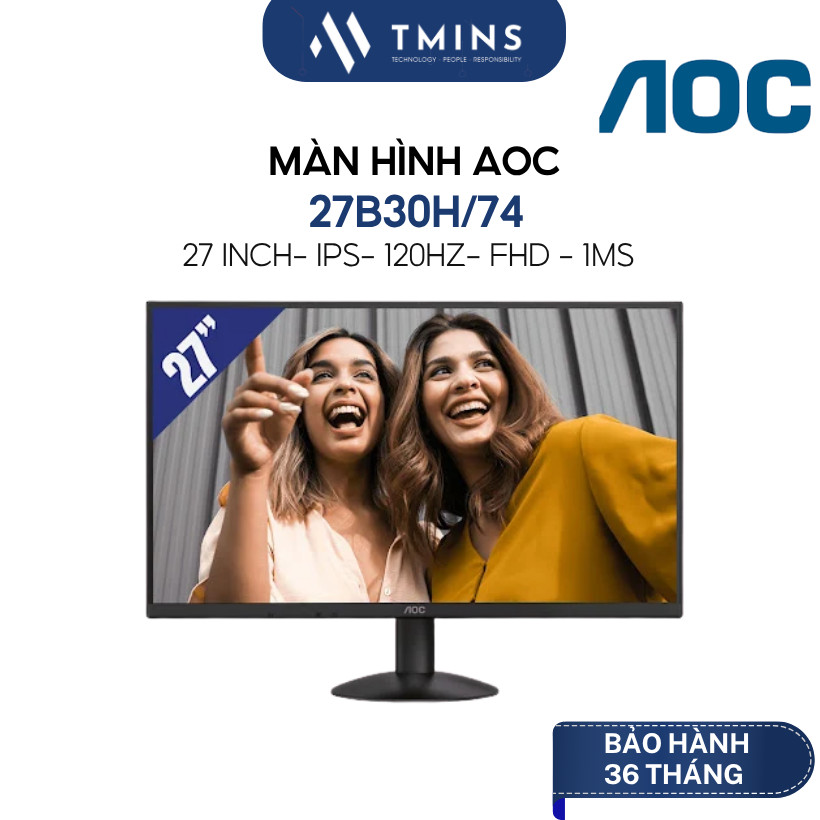 Màn Hình AOC 27B30H/74 (27 inch/ IPS/ FHD/ 120Hz/ 1ms) - Hàng chính hãng