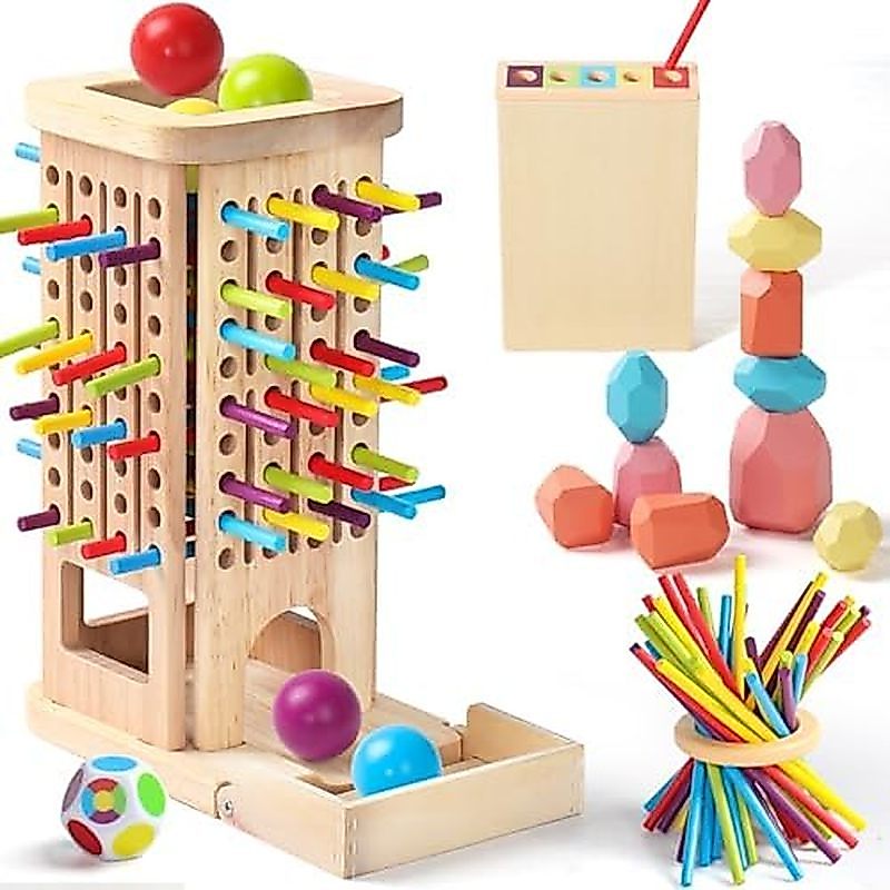 ear Old Fine Motor Skills Toys for 5 Year Old Wooden Board Game Operation Games Educational Toys wit