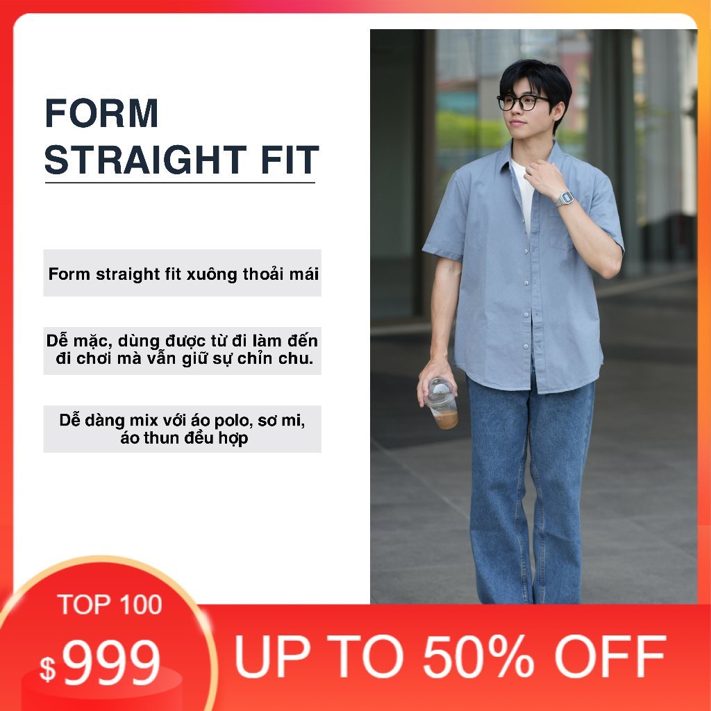 Quần Jeans Nam Dài Dáng Xuông BTM Form Straight Vải Jeans Dày Dặn Đứng Form 142