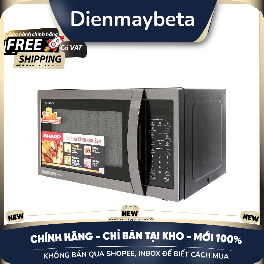 [KHÔNG BÁN QUA SHOPEE] Lò vi sóng điện tử có nướng 28L Sharp R-G728XVN-BST  - DMK
