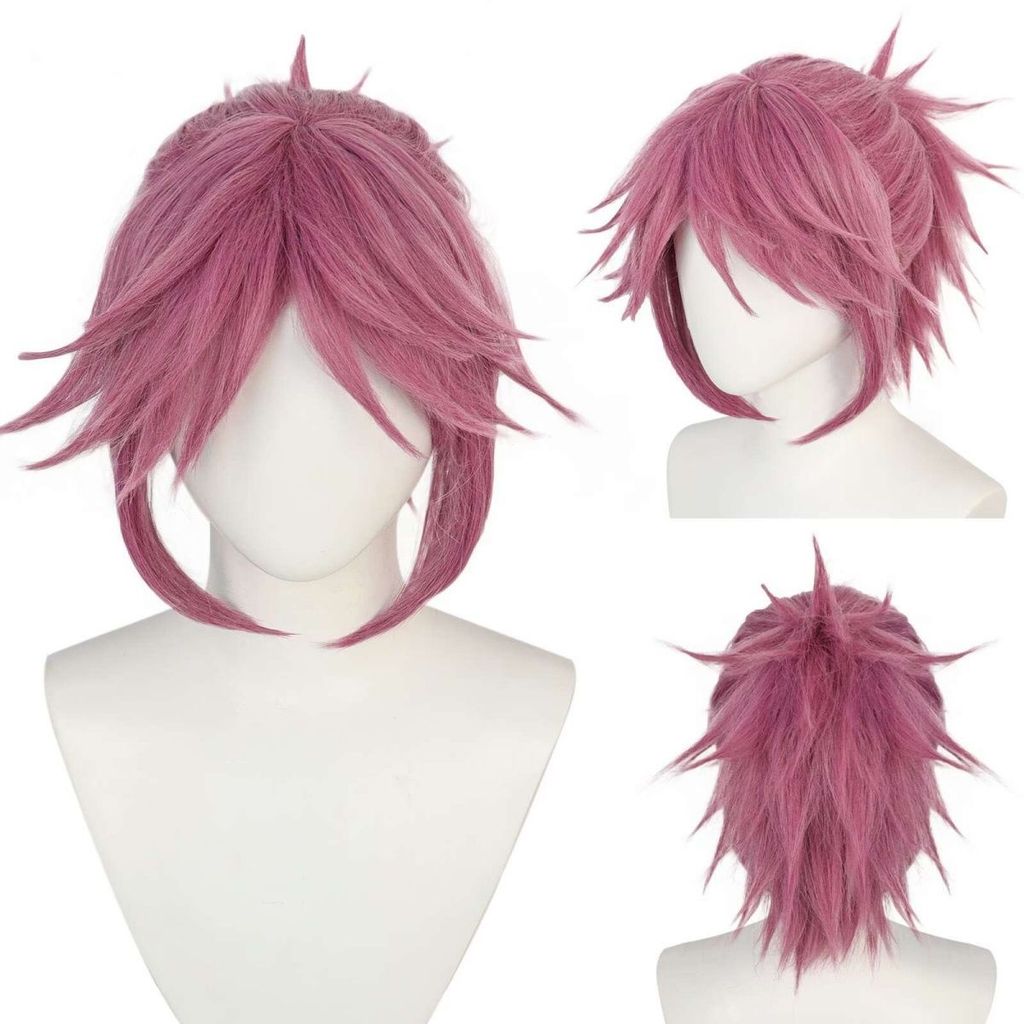 Jecarden Anime Hunter x Hunter Machi Cosplay Tóc Giả Ngắn Hồng Chịu Nhiệt Tổng Hợp Tóc