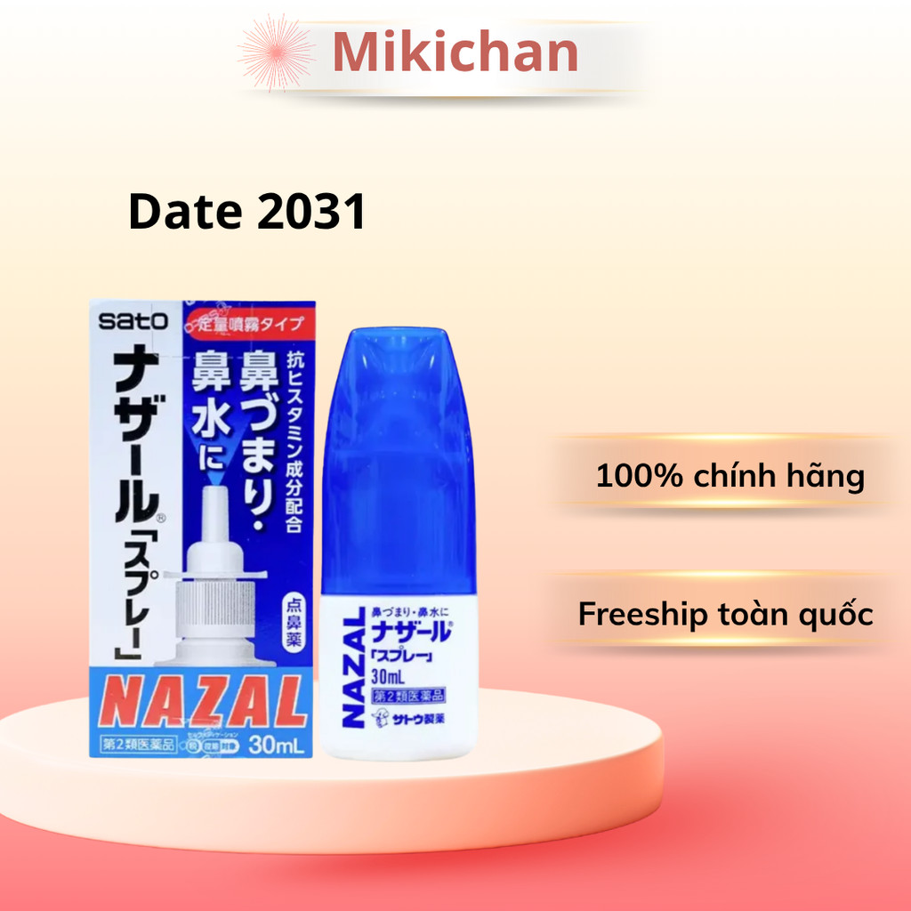 Xịt xoang, ngạt mũi Nazal 30ml Nhật Bản
