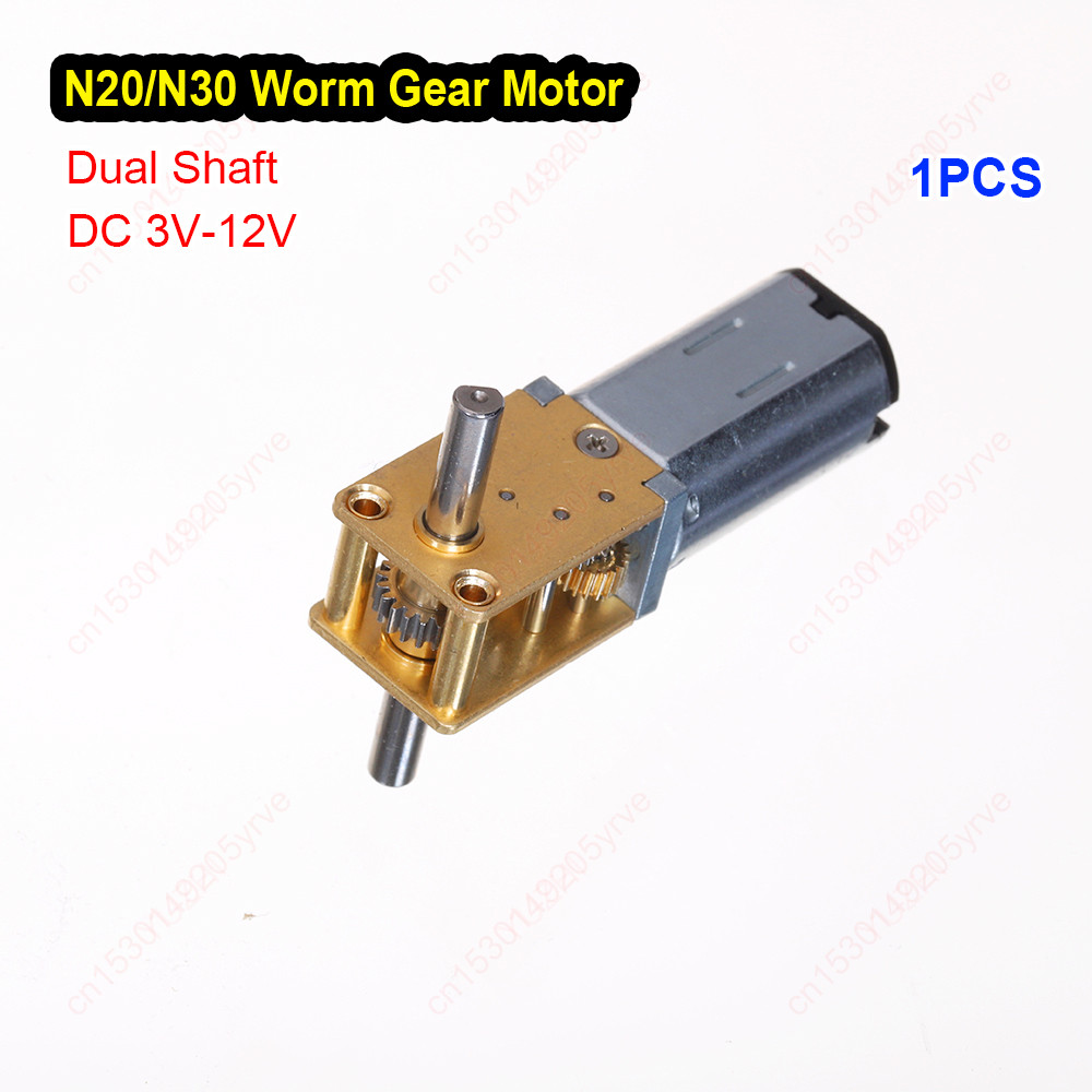 1 Chiếc N20 N30 Worm Gear Motor DC 3V-12V 4RPM-762RPM Lớn Torgue Động Cơ Trục Kép Động Cơ Giảm Sâu Đ