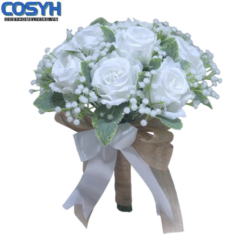 <cosyh>Artificial Roses Bouquet Long-lasting Flower Sophisticated Wedding Decoration