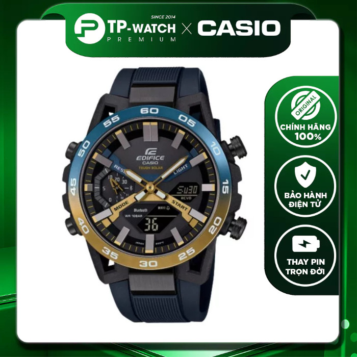 Đồng hồ nam dây nhựa Casio Edifice ECB-2000NP-1ADF Bluetooth - Năng lượng mặt trời | Edifice ECB-200