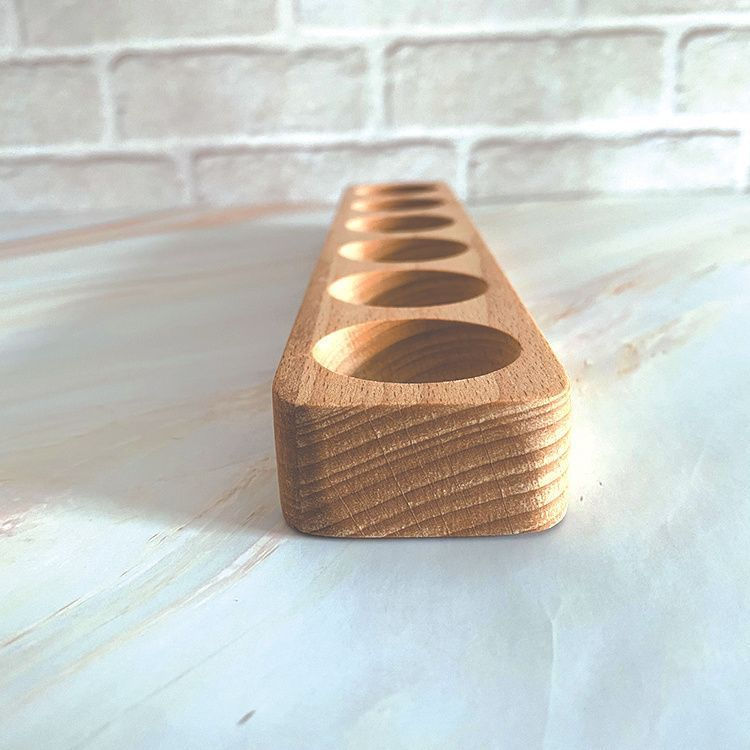 TQ~Egg storage tray made of solid wood, wooden egg holder for kitchen use, anti-drop, creative, univ