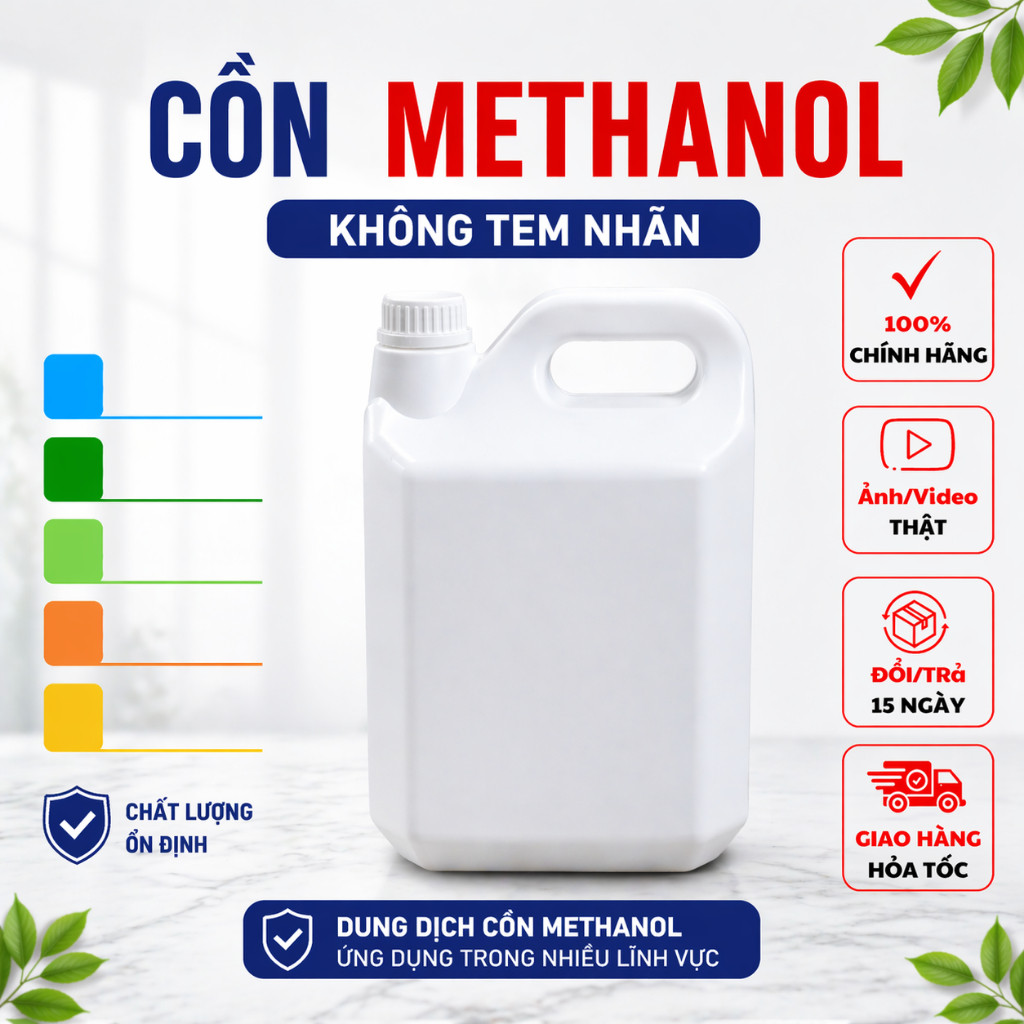 Cồn Công Nghiệp METHANOL  70 độ, 90 độ, 96 độ Can 5L, 20L, 30L