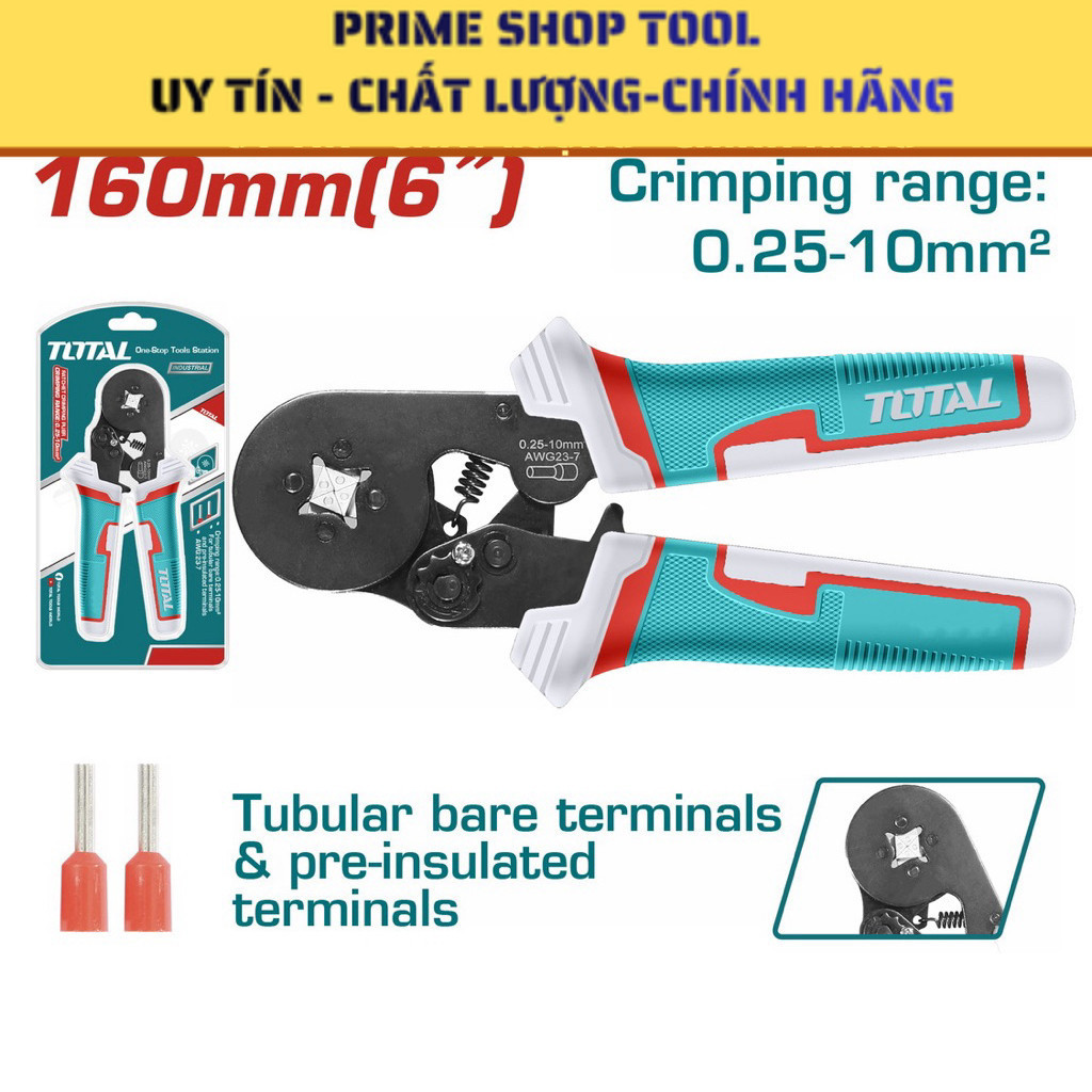 Kềm bấm cos đầu dây cách điện AWG23-7 Total THCPG2510