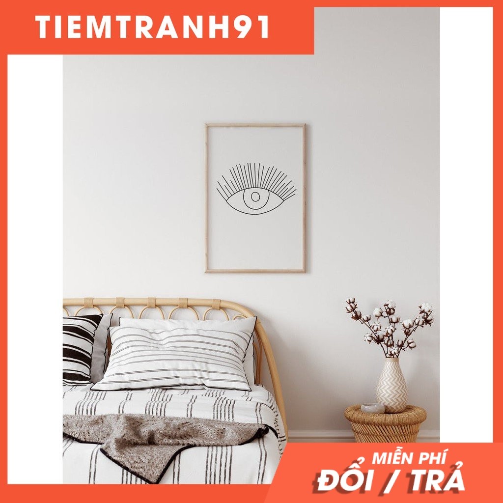 Tranh treo tường | Line art-Boho Eye Art Print, Boho Decor, Line Art Eye Print 20 , tranh canvas giá