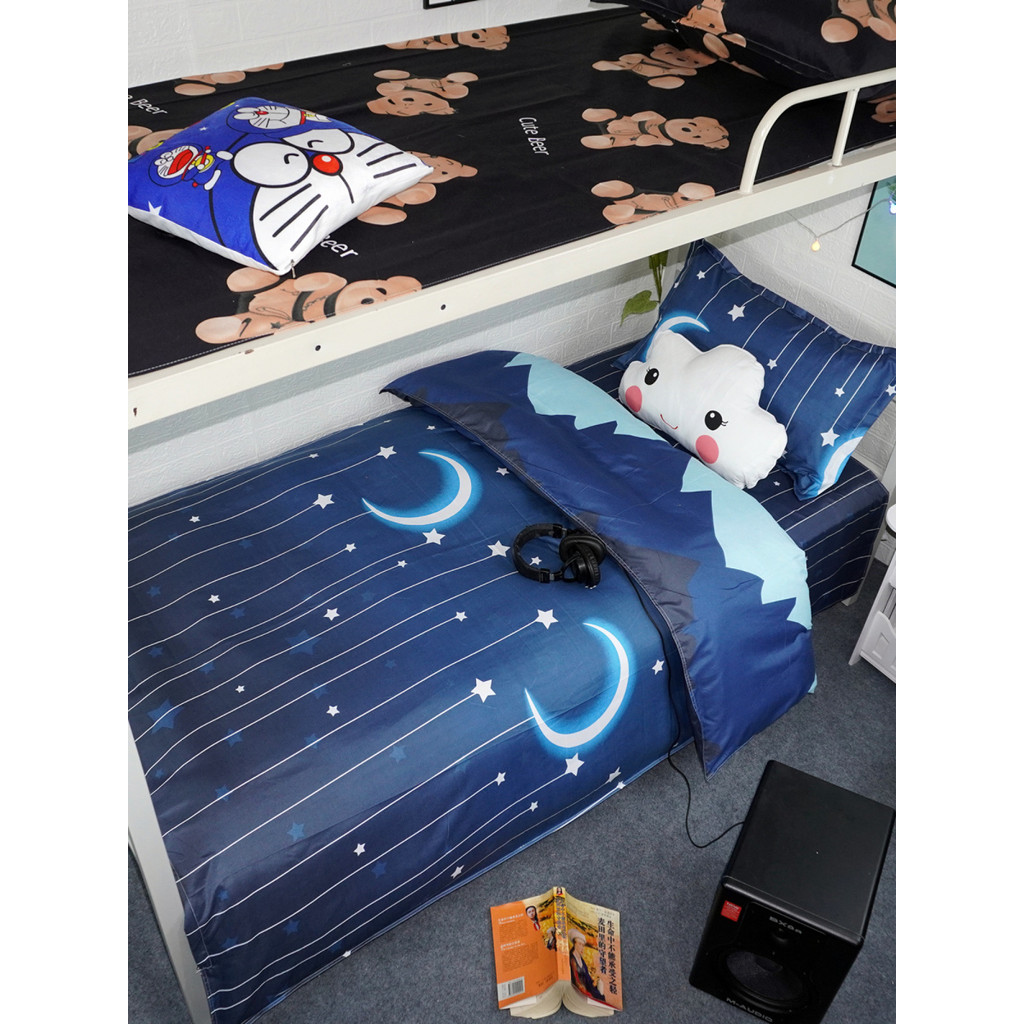 Giặt Cotton Đơn Giản Ga Trải Giường Chăn Chăn Ga Gối Đơn Ký Túc Xá Sinh Viên Giường Tầng Trên Tầng T