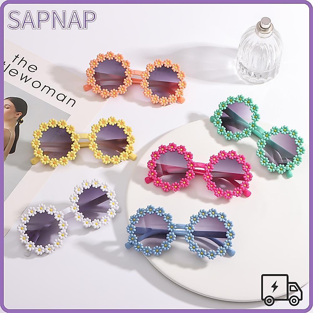 SAPNAP Kids Daisy Sunglasses Party Novel Sun Protection Fashion Round Frame