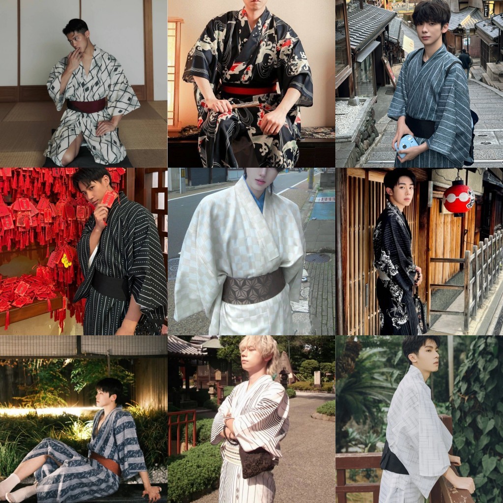 Truyền Thống Nam kimono Yukata Áo Samurai Ảnh Chính Hãng kimono Nam Nhật Bản cos Quần Áo Nhiếp Ảnh P