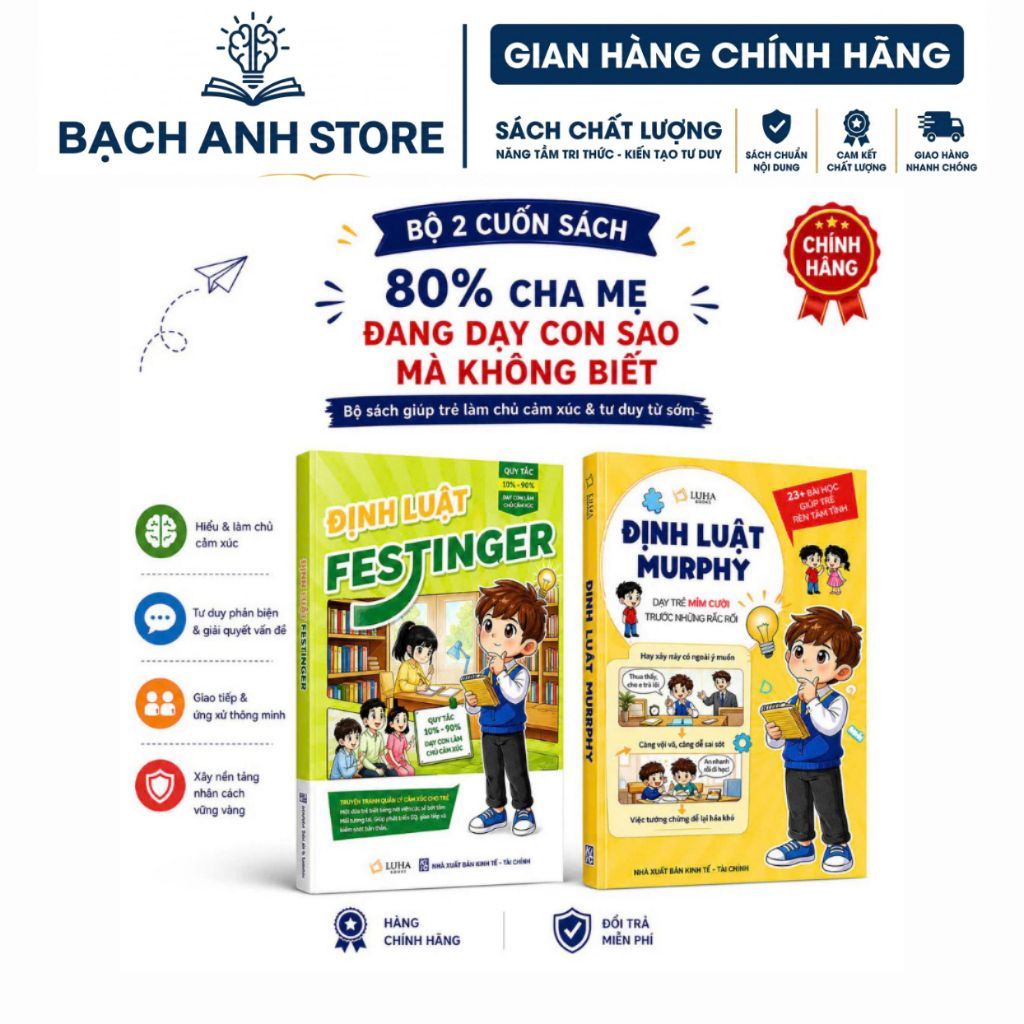 Sách - Combo 2 cuốn: Định luật Festinger + Định Luật Murphy Luha