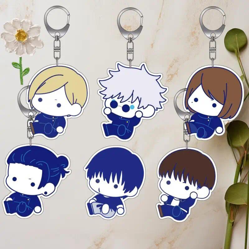 Acrylic Key chain for Jjk Haibara Yu Fushiguro Toji Ieiri Shoko Gojo Satoru  anime Student Backpack 