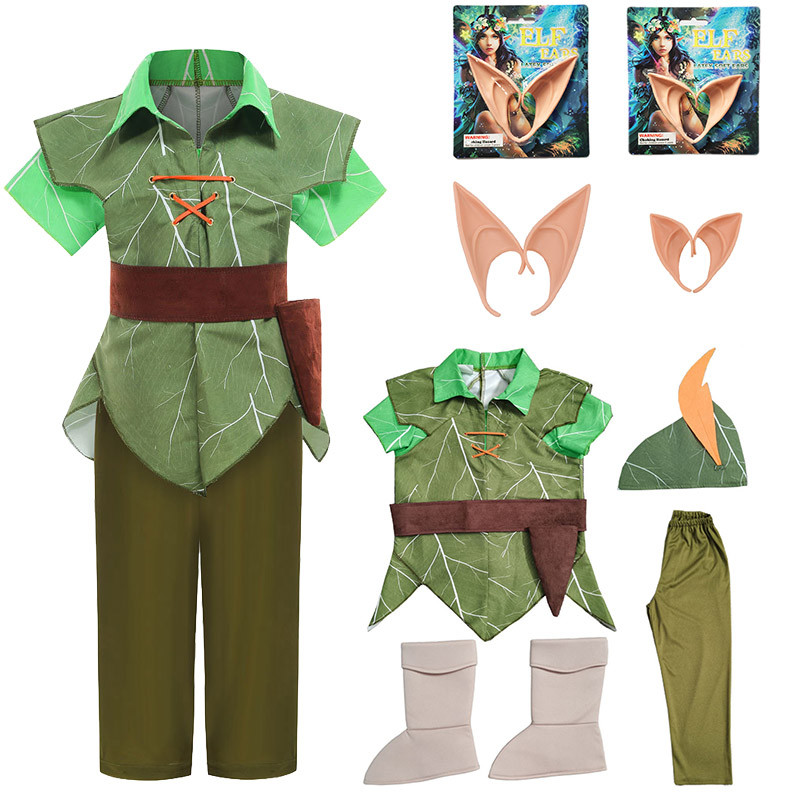 Hiệu Suất Trang Phục Đảng Biểu Diễn Halloween Giáng Sinh Trẻ Em Đảng Bé Trai Xanh Quốc Peter Pan Hiệ