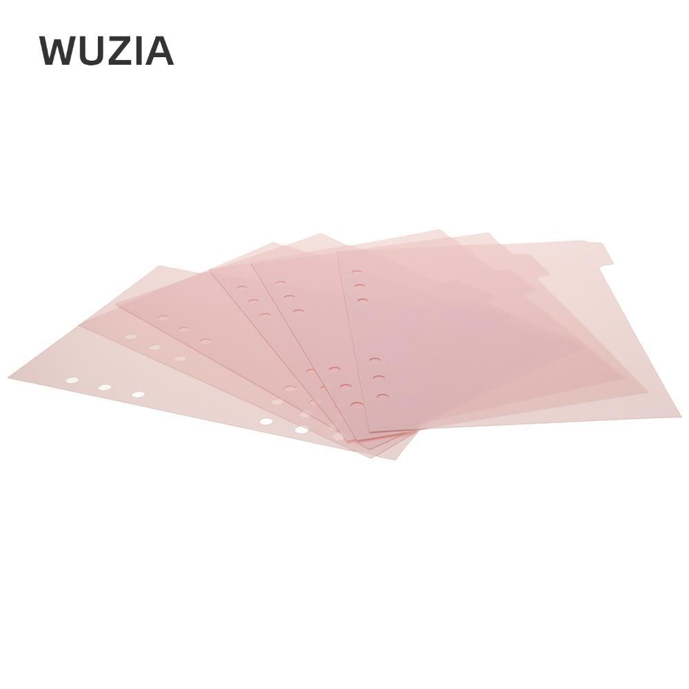 WUZIA 6 CÁI Binder Divider, A5 6 Ring Index Page Tab, Indexing Cards Nhựa 6 CÁI Pink Binder Index Di