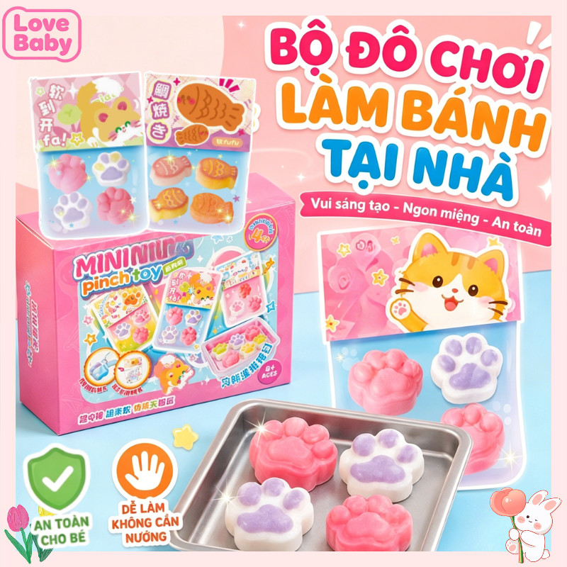 Bộ kit tự làm squishy không cần nung - đa dạng hình (chân mèo, cá) - an toàn,siêu xinh,giảm stress