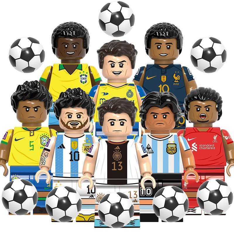 [Hàng có sẵn] Khối xây dựng bóng đá Lego World Cup tương thích Minifigure Ball King Belly Messi C Ro