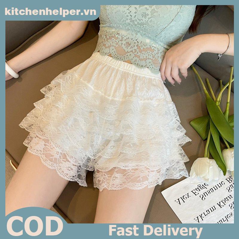 KI Uncurled Loose Bottoming Cake Váy Ren Quần Short An Toàn Cho Nữ VN