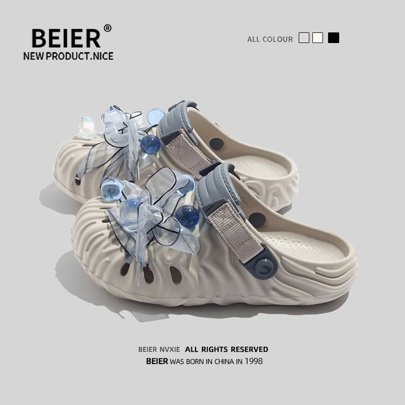 BEIER Siêu Đi Lại Công Nhân Văn Phòng Nâng Cao Lỗ Giày Đế Nhẹ Sinh Viên Siêu Baotou Dép h530