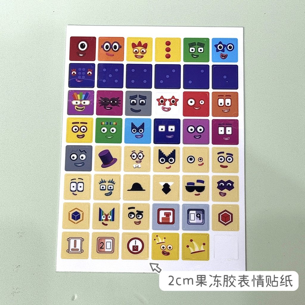Khối Số Miếng Dán numberblocks Khối Tự Làm Jelly Emoticon Sticker 1-30 Đối Tượng Biểu Tượng Cảm Xúc