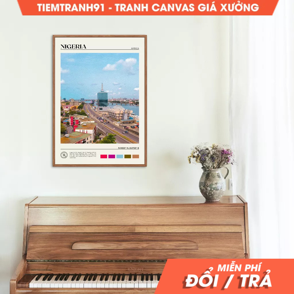 Tranh treo tường, Oil Paint, Nigeria Wall Art, Nigeria Poster, Nigeria Photo, Nigeria Wall Decor, Af