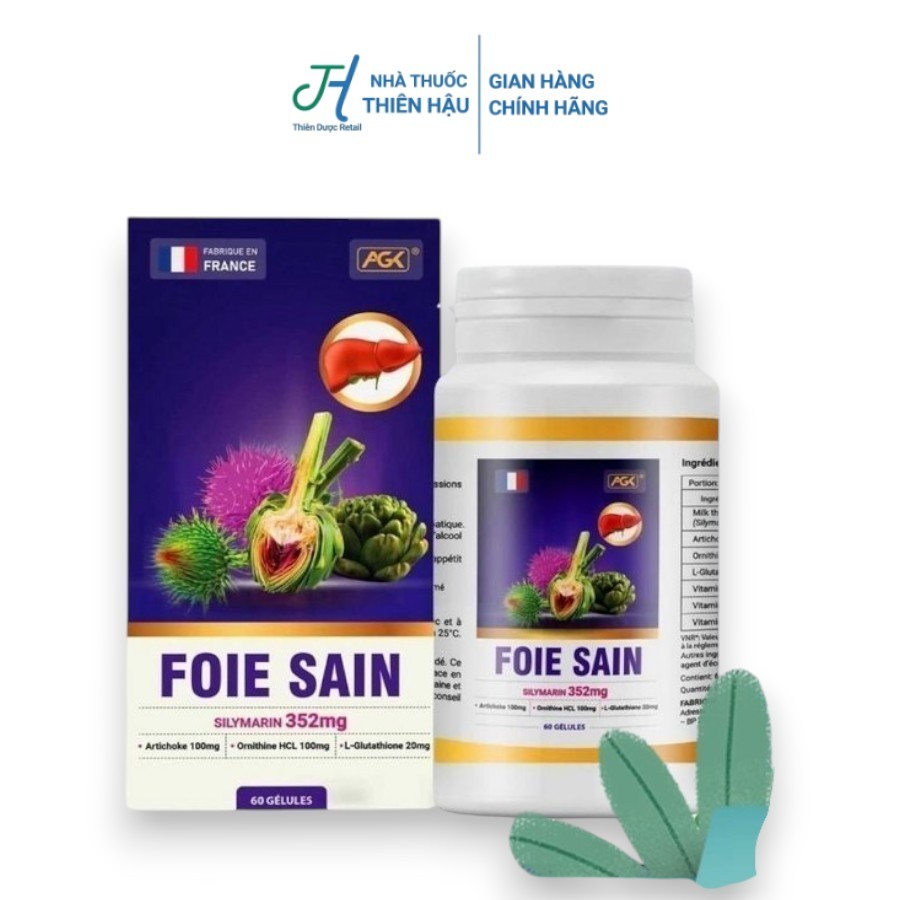 VIÊN UỐNG FOIE SAIN-Viên uống bổ gan từ Pháp- Hỗ trợ giải độc gan, tăng cường chức năng gan 60 Viên