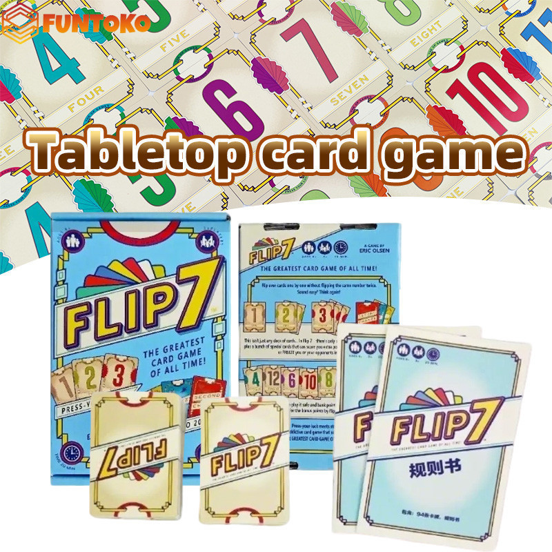 Sản phẩm chất lượng Flip 7 Portable 7 Board Game Không lặp lại cho các bữa tiệc Gia đình Ngoài trời 