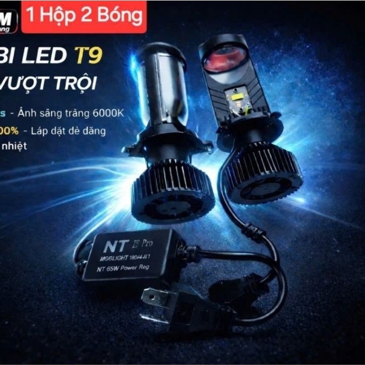 Bóng Đèn T9 pro. siêu phẩm 65w 1 hộp 2 bóng
