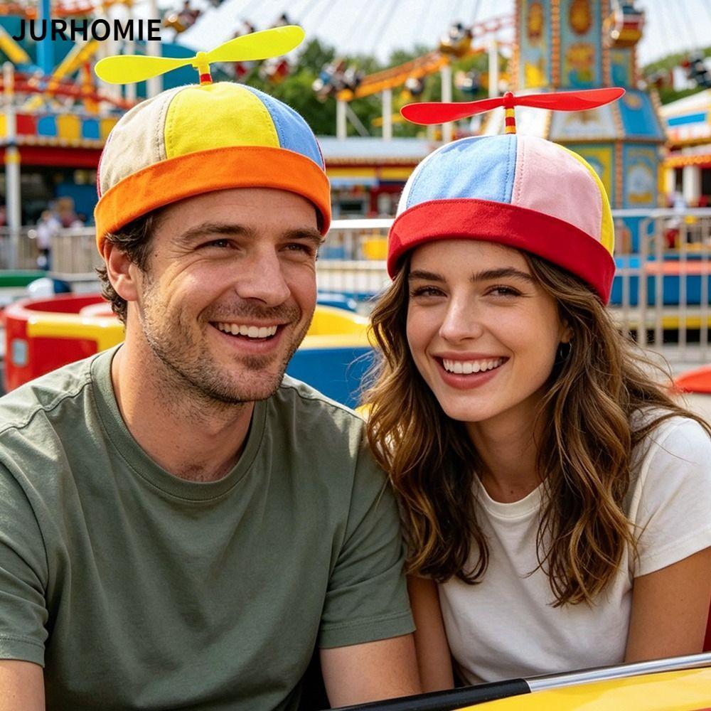 JURHOMIE Beanie Street Hat, Rainbow Funny Briless Docker Cap, Cánh quạt máy bay trực thăng thông thư