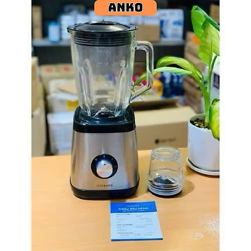 Máy Xay Sinh Tố LocknLock EJM366SLV Công Suất 600w Dung Tích 1.5L, 2 Cối  Thủy Tinh Bảo Hành Chính H