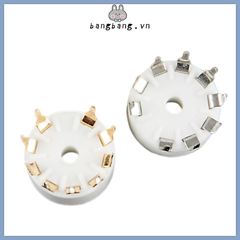 Bang Gốm 9 Pin B9A PCB MOUNT Ống Ổ Cắm Cho 6DJ8 EL84 6922 6BM8 6BQ5 EL84 6CG7