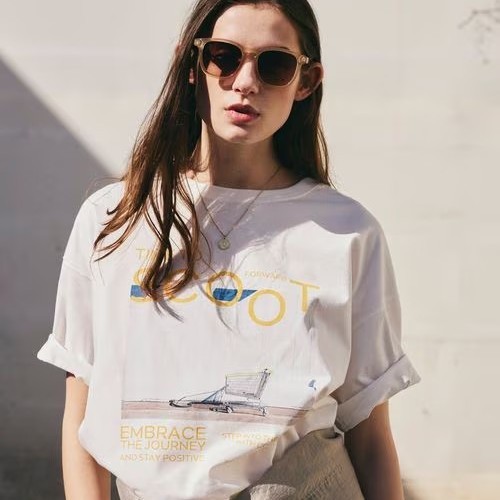 A109 BF Cắt Nhãn Rút Lại Thiết Kế Ngoại Thương Sense Cotton Nguyên Chất Áo Thun Nữ Loo