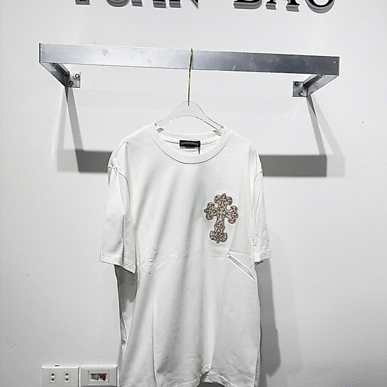 ⚡️[High Quality] T-Shirt Chome Phối Trắng Đỏ Mix Rách Hoạ tiết Hàng QCCC Loại 1