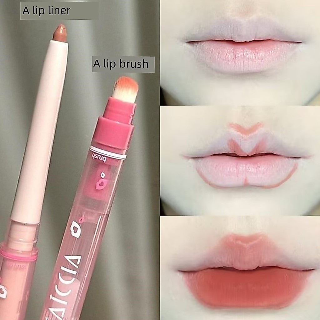 Túi Đậu Nhỏ Dududu Lip Liner Matte Matte Outline Smudge Lasting Đi kèm với Son Cọ Mài Bút Chì Son Mô